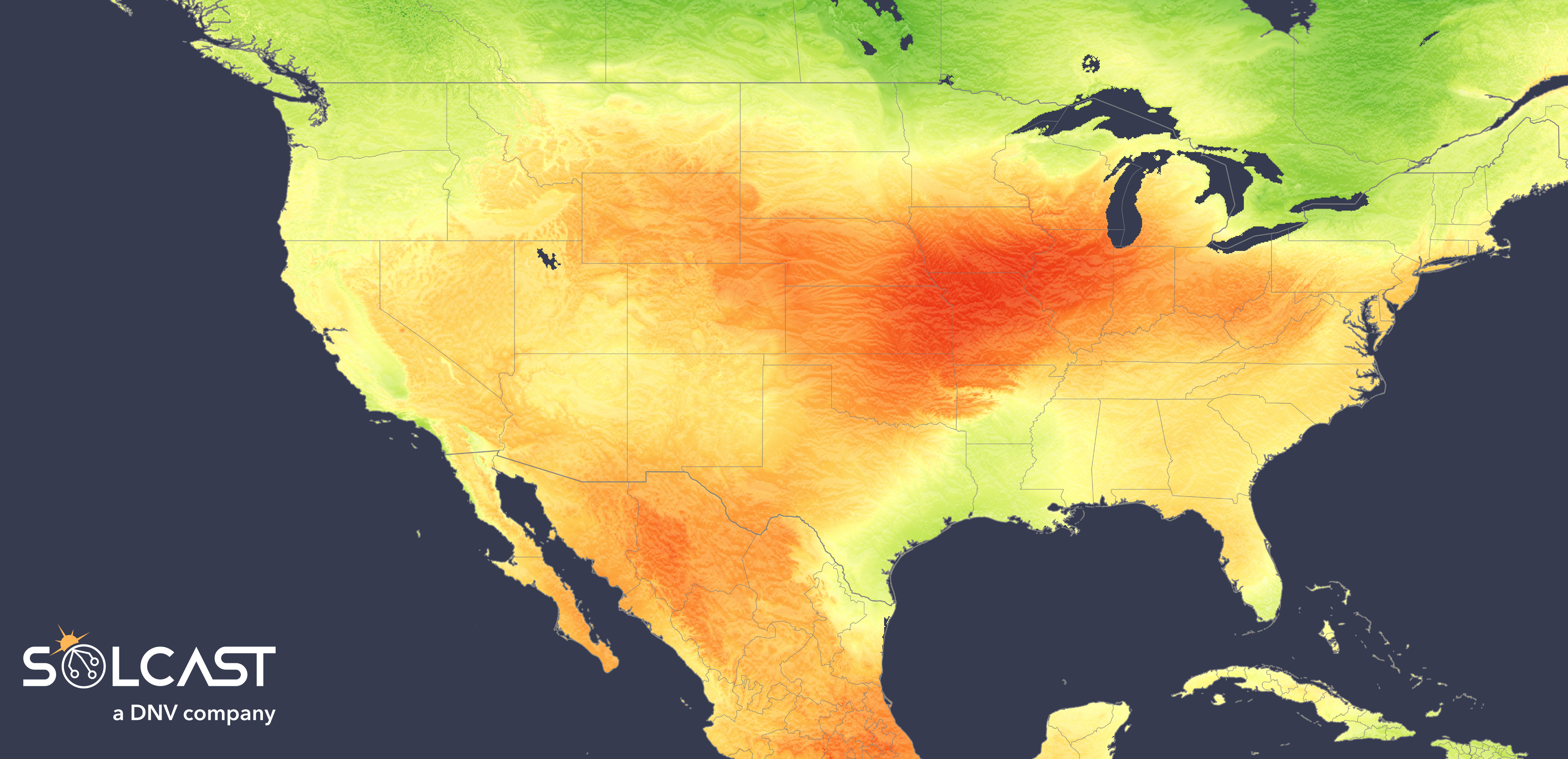 Bright US Midwest contrasts with cloudy coasts in 2024